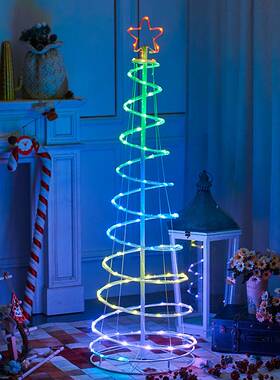 led圣诞树发光RGB点控彩灯圣诞节日装饰灯商场橱窗装扮仿真螺旋树