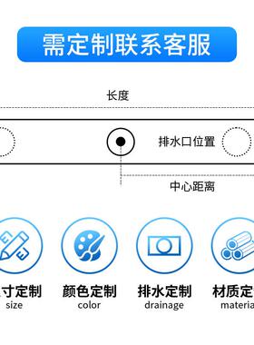铜0匠地漏34锈钢加厚防臭隐形大老不排量卫72263生间超薄侧排长条