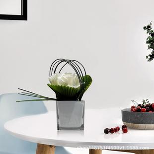 现代简约室花内仿花束会683议室真销售中心具展厅茶家几艺玻璃软