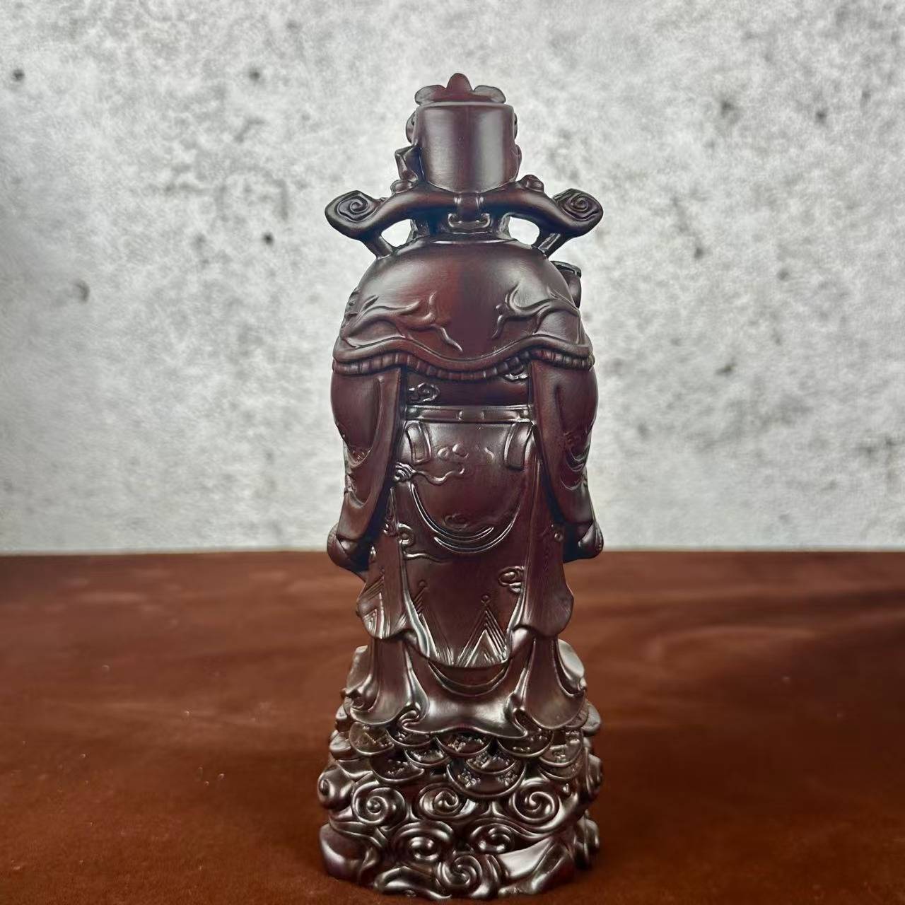 黑檀木雕财神摆件实木雕刻财神爷招财禄星木制工艺品财神到财运到
