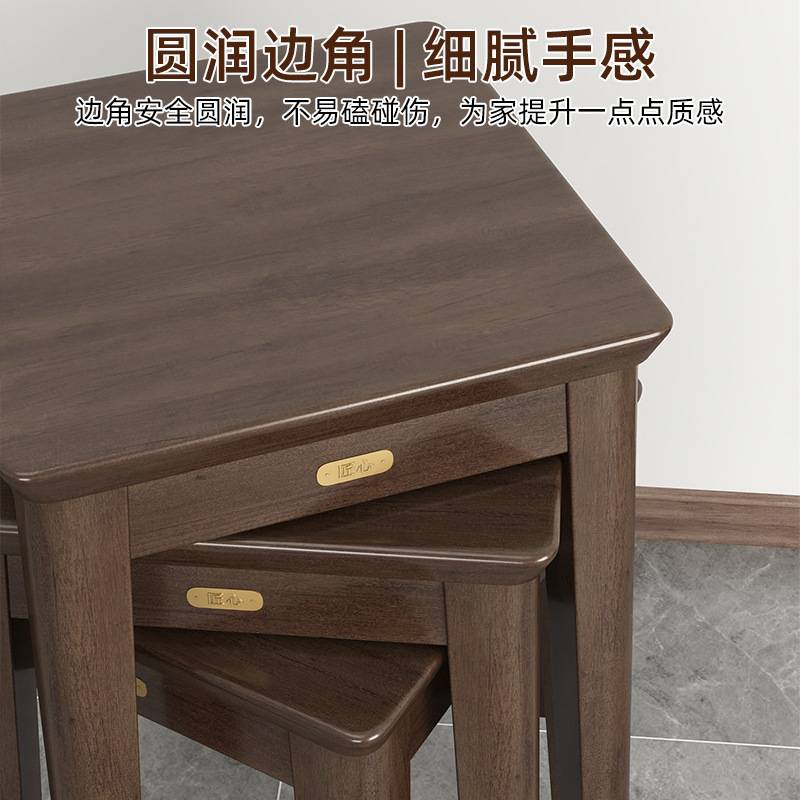 櫈子椅子家用实木高凳餐桌凳子方凳板凳圆凳可叠放长登木质梳妆凳