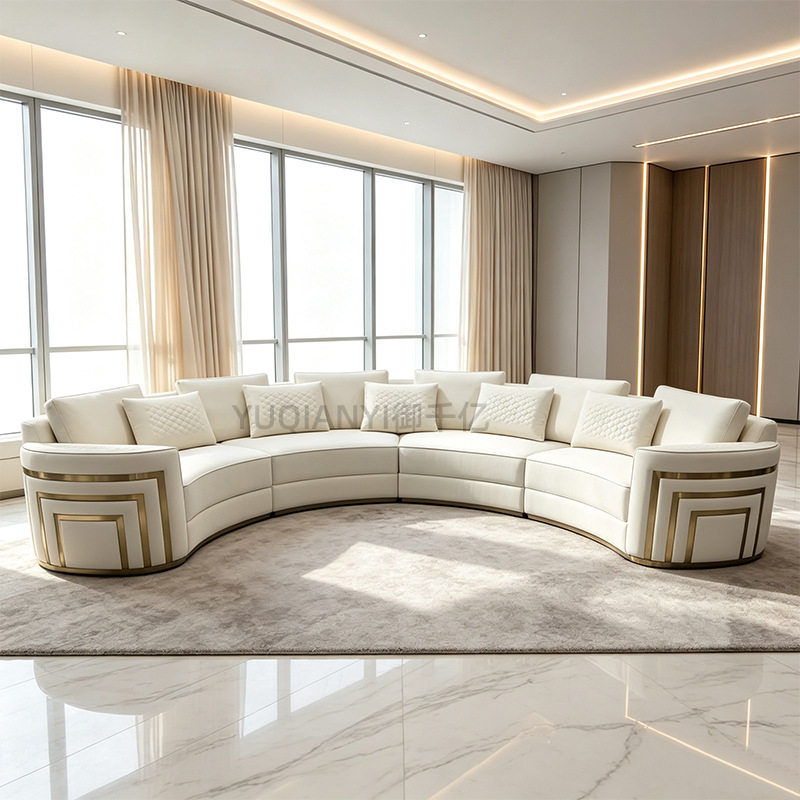 轻奢布艺沙发绒布磨砂布简约现代别墅大平层高端客厅家具sofa