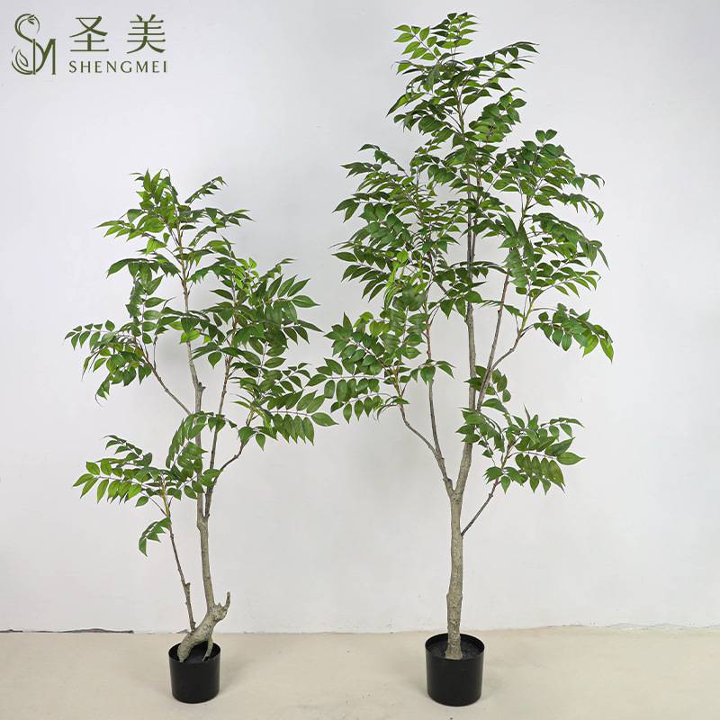 仿真绿植漆木树椿树马醉木南天竹室内客厅装饰摆件落地高端盆栽