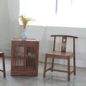 老榆木椅单104人人新中式 椅简易泡茶椅实木子太客师椅椅小椅子无