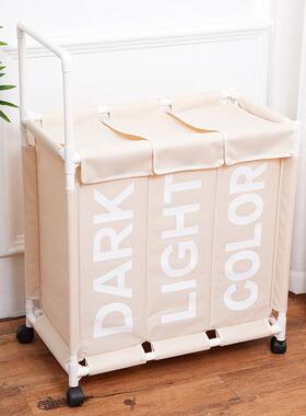 滚轮洗篮3段洗服衣JCX衣分篮类机110L防水洗衣带盖脏衣篮带手柄