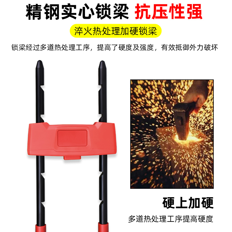 玻璃门锁密码锁店铺插锁加长双开双门U形锁防剪防盗商铺大门锁