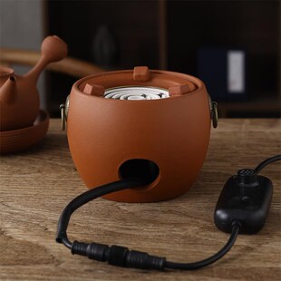 潮汕功夫炭炉煮茶炉电热丝炉红泥小火炉I砂铫壶烧碳耐热炉陶制凉