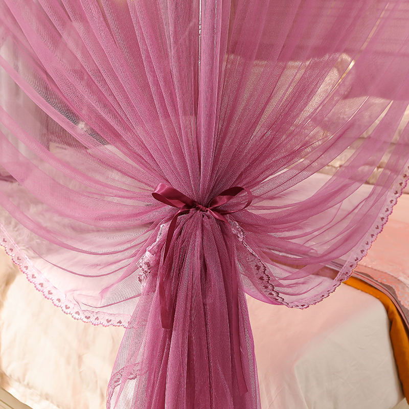 宫廷蚊帐1.5m三开门落地不锈钢支架1.8m米床双人家用欧式公主风床