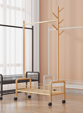 简易晾衣架落地折叠阳台r卧室挂衣架子单杆式衣帽架家用宿舍晾衣