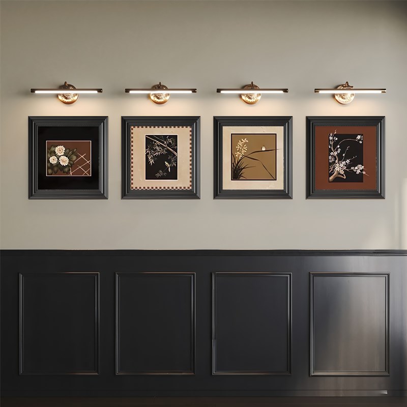 中古侘寂挂画墙面氛围灯装饰画酒店客厅茶室餐厅会所挂件吊杆灯画