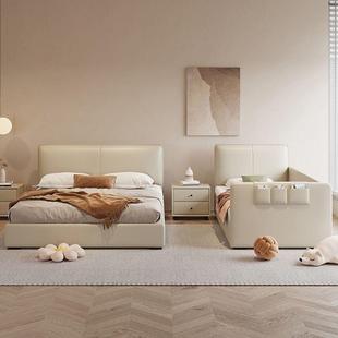 亲米子家皮三四一口奶油风床榻FKW榻二胎三胎子母床拼接床防猫爪