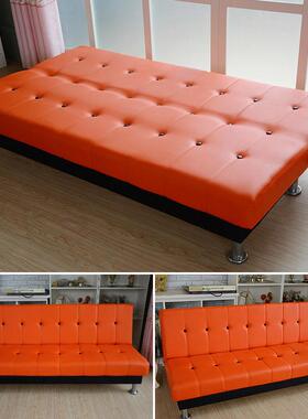 单人发三人仿23736皮革沙发床懒人皮质沙小户客厅折沙床叠租房两