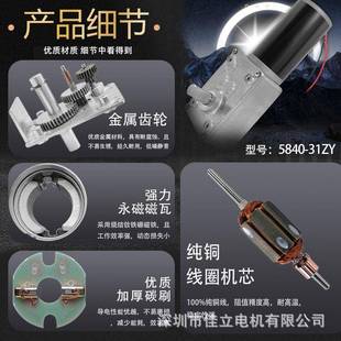 58小40 3GIT1马2ZY直流涡轮蜗杆减速电机大扭矩12v4v微型调速低速