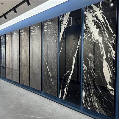 款800x2600深色地砖大理石新岩板奢石系岩列板电视景墙客厅墙面背