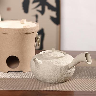 全手砂烧水白泥功夫壶茶YAL橘皮山水铫壶陶煮水壶煮茶家