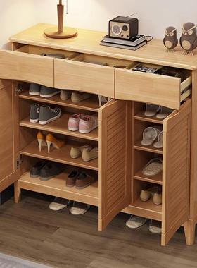 北欧实木三量门玄鞋NMK柜家用门口入户关柜代简约客厅大容储物柜