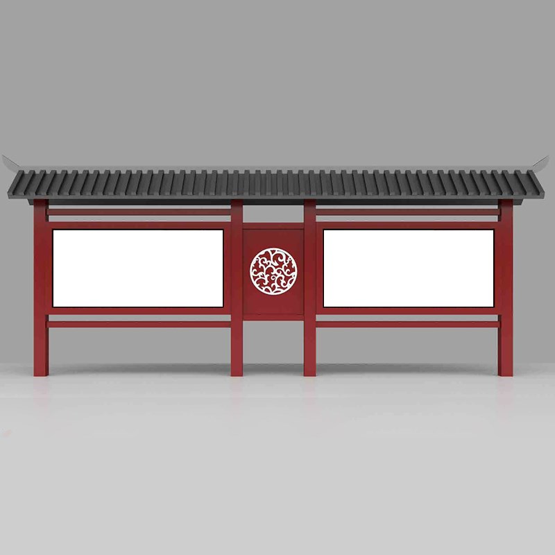 不锈钢宣传栏户外仿古o公示栏校园文化长廊公告栏公交车站台展示