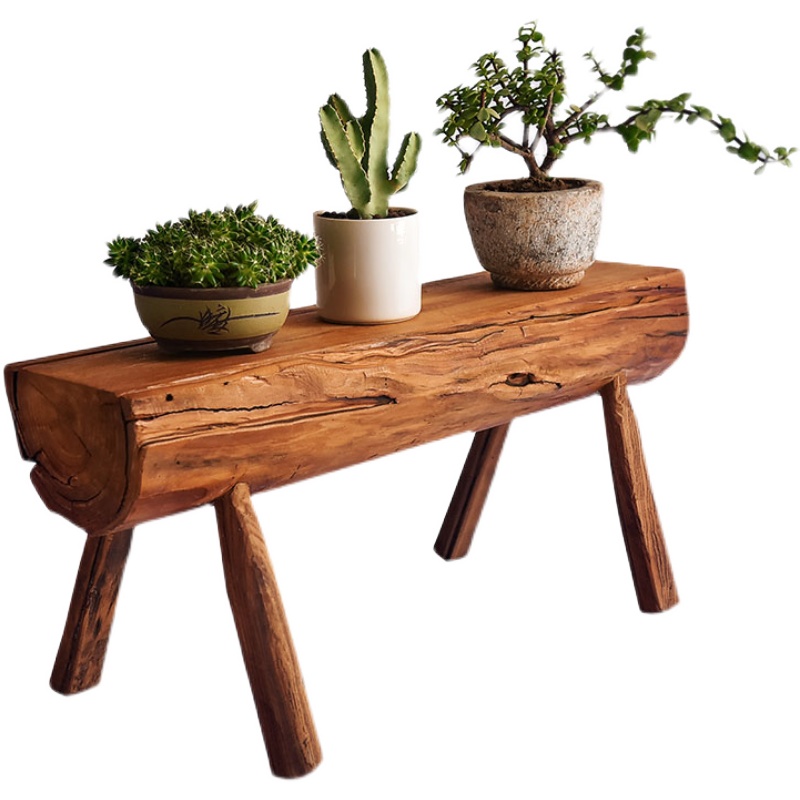 原木客厅木墩花架根雕花盆底座z花瓶茶几台装饰摆件木桩置物座凳