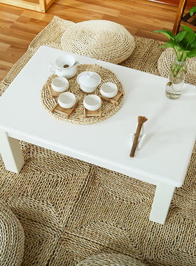 白色实木榻榻f米茶几简约和室地台日式矮桌炕桌家用阳台飘窗小桌