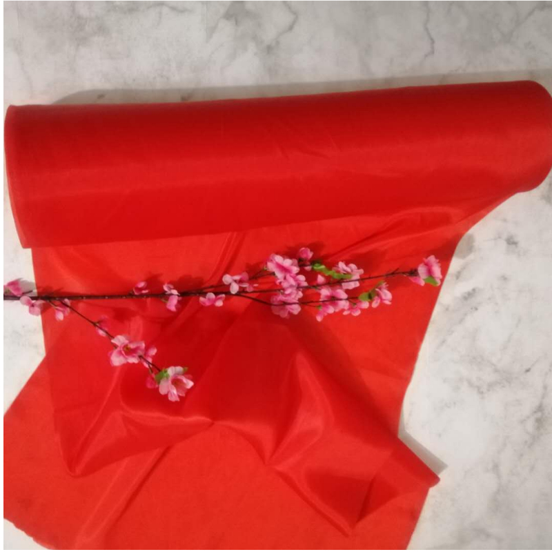 红绸布大红花大红绸布料百米整卷揭幕布婚庆彩P带条幅喜事舞台装