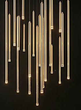 现代轻奢风别墅大厅装主灯复式楼客挑空吊厅餐厅饰led灯厂家99830