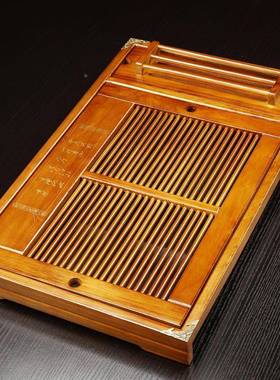 功夫茶抽屉具式排水BFJ盘家用实木储水茶茶茶盘台茶海茶托盘