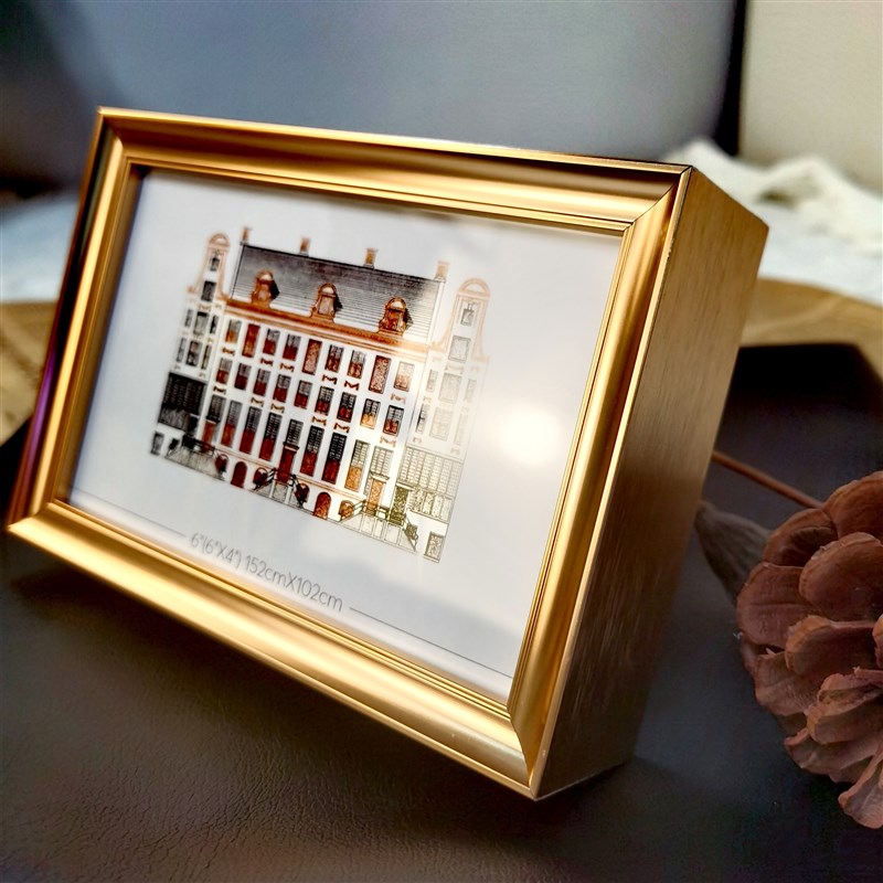 欧式立体客厅卧室金色相框摆台A4A3证件框K8寸10支架照片相架创意