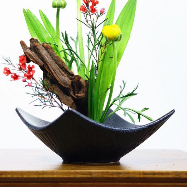 陶瓷花盘送剑山插花日式禅意茶席花道家居摆件花器花插底座小原流,家居饰品,花盆,淘宝优惠券,粉丝福利购,淘宝优惠卷