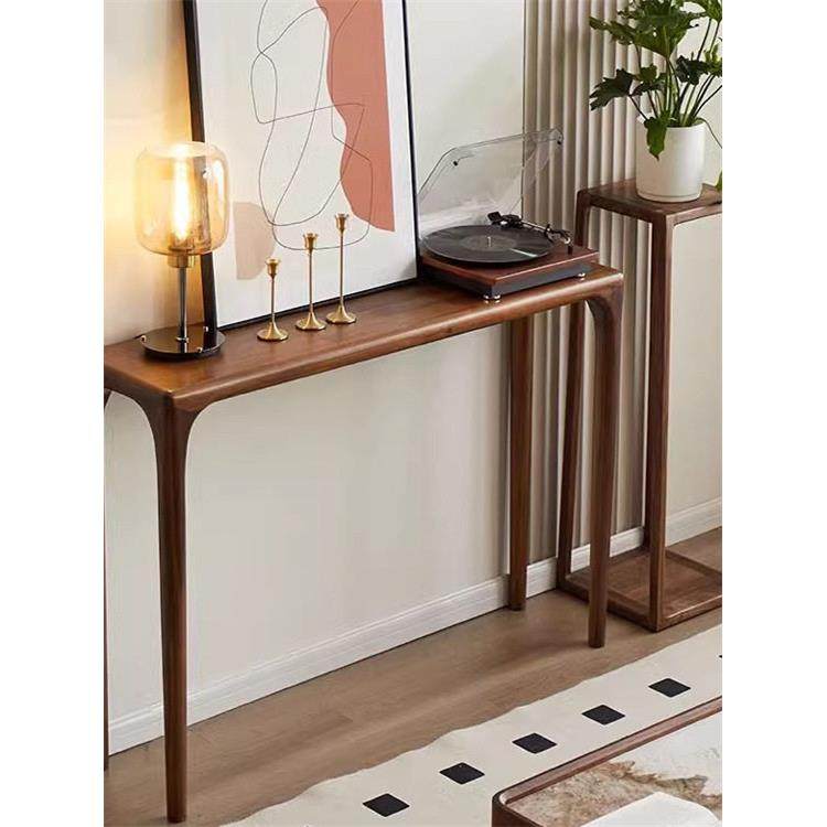 北美黑胡桃木玄关桌现代简约供桌新中式入户玄关桌实木条案