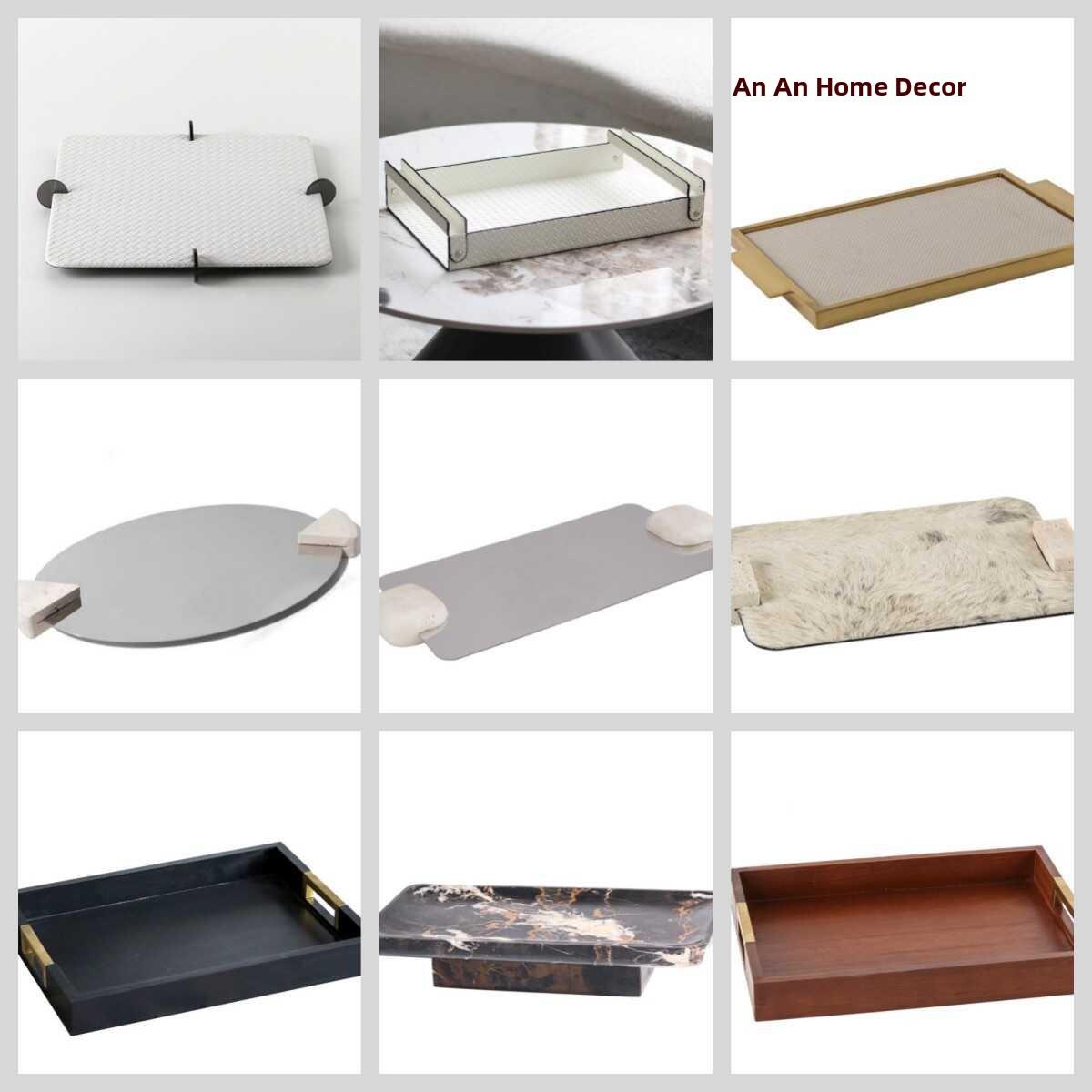 现代简约创意收纳盘装饰盘托盘样板房售楼处桌面茶几餐桌软装饰品