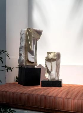 Dnnni侘寂风人像雕塑摆件样板间电视柜客厅艺术软装饰品酒店会所