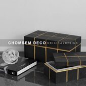 饰盒 收纳创意首饰盒售楼处装 现代轻奢风格 pu皮革样板房间桌面软装