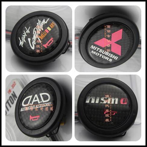 改装方向盘赛车方向盘喇叭按钮碳纤喇叭按键喇叭盖通用卡位开关