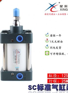 星辰标准SC125气缸SC125X225SC125X220SC125X75SC125X50SC125X100