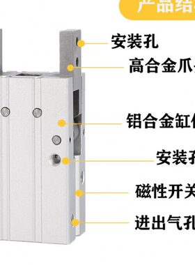 亚德客手指气缸HFTP/HFP10/16/20/25/32/HFP10N/16N/20N/25N/32N