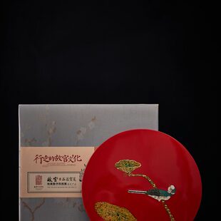 太古大漆圆形茶盘漆器干泡中式复古高档茶台装饰福州纯手工工艺品