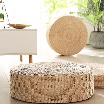 草编蒲团榻榻米坐垫地上家用日式加厚打坐禅修垫飘窗圆形懒人垫子,居家布艺,蒲团,淘宝优惠券,粉丝福利购,淘宝优惠卷
