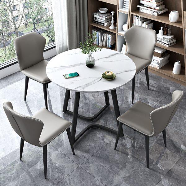 进口岩板小圆桌现代轻奢售楼处休息区接待洽谈会客休闲餐桌椅组合,住宅家具,岩板餐桌,淘宝优惠券,粉丝福利购,淘宝优惠卷