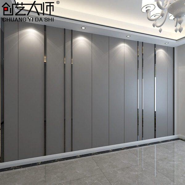 2023电视背景墙客厅现代简约硬包影视墙装饰金属边框卧室床头软包