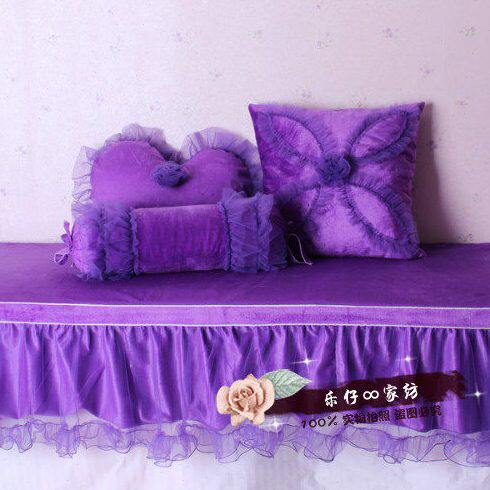 韩式窗台垫田园公主飘窗垫高密海绵加厚珊瑚绒定订做定订制