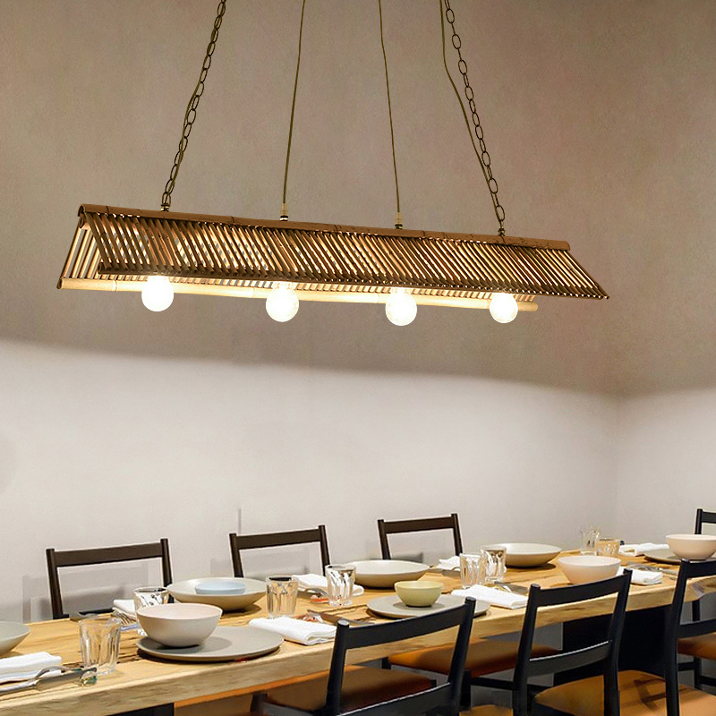 新中式复古禅意竹编竹艺装饰灯茶室民宿客栈竹灯创U意饭厅卡座吊