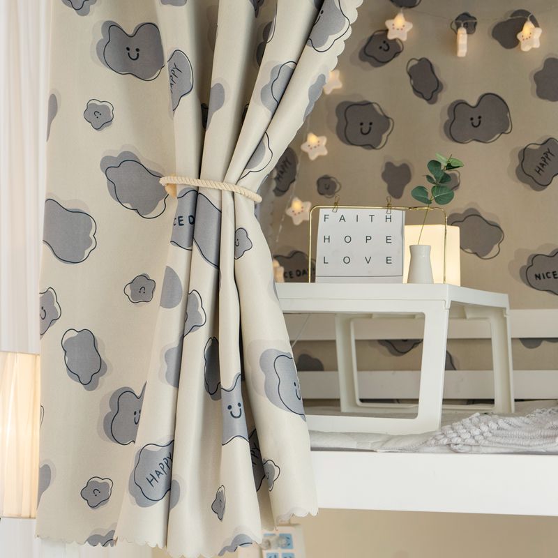 学生宿舍上铺床帘l强遮光下铺寝室卡通加厚蚊帐一体式床幔男女