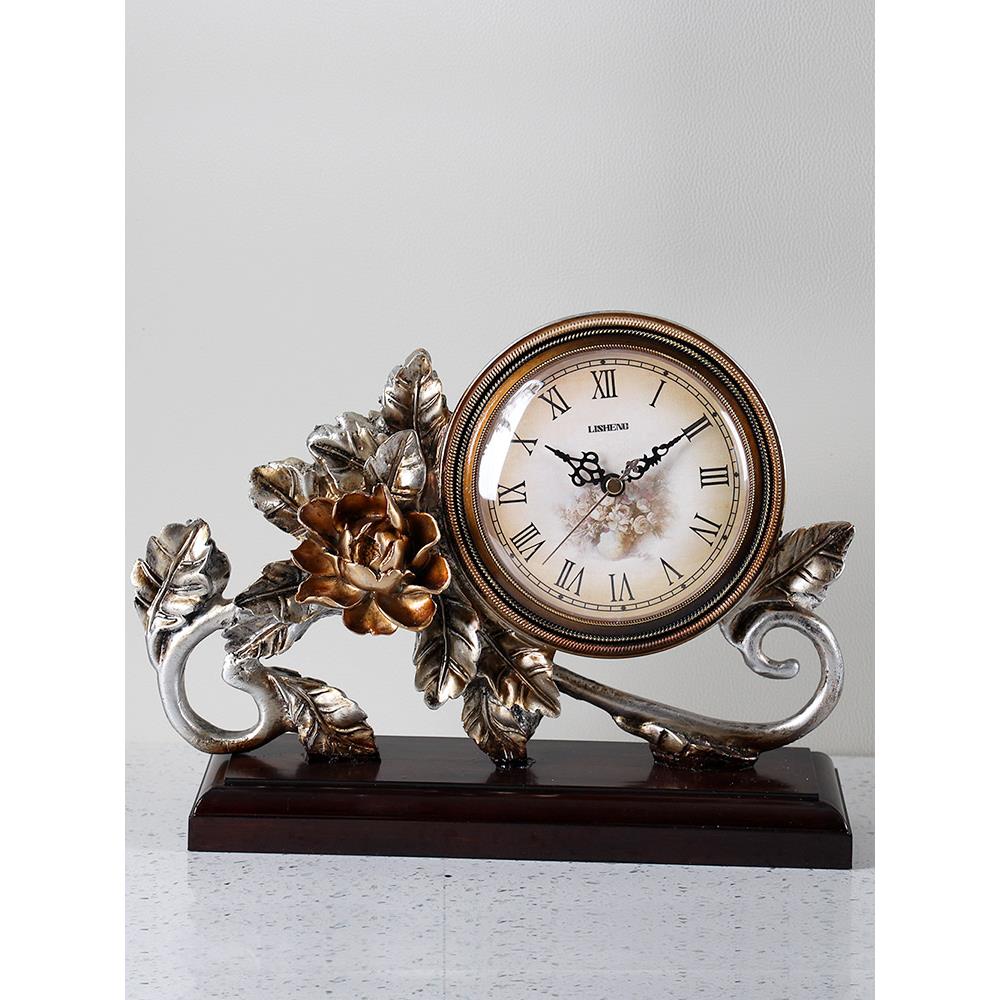 复古座钟客厅中式怀旧静音中式家用台式钟表创意欧式时尚摆件坐钟