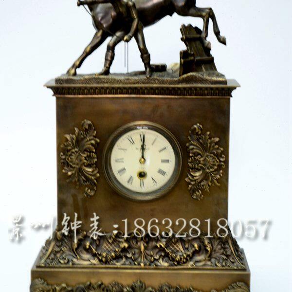 马上走点 机械纯铜上弦座钟 黄铜古典台钟 西洋古玩 仿古董钟表