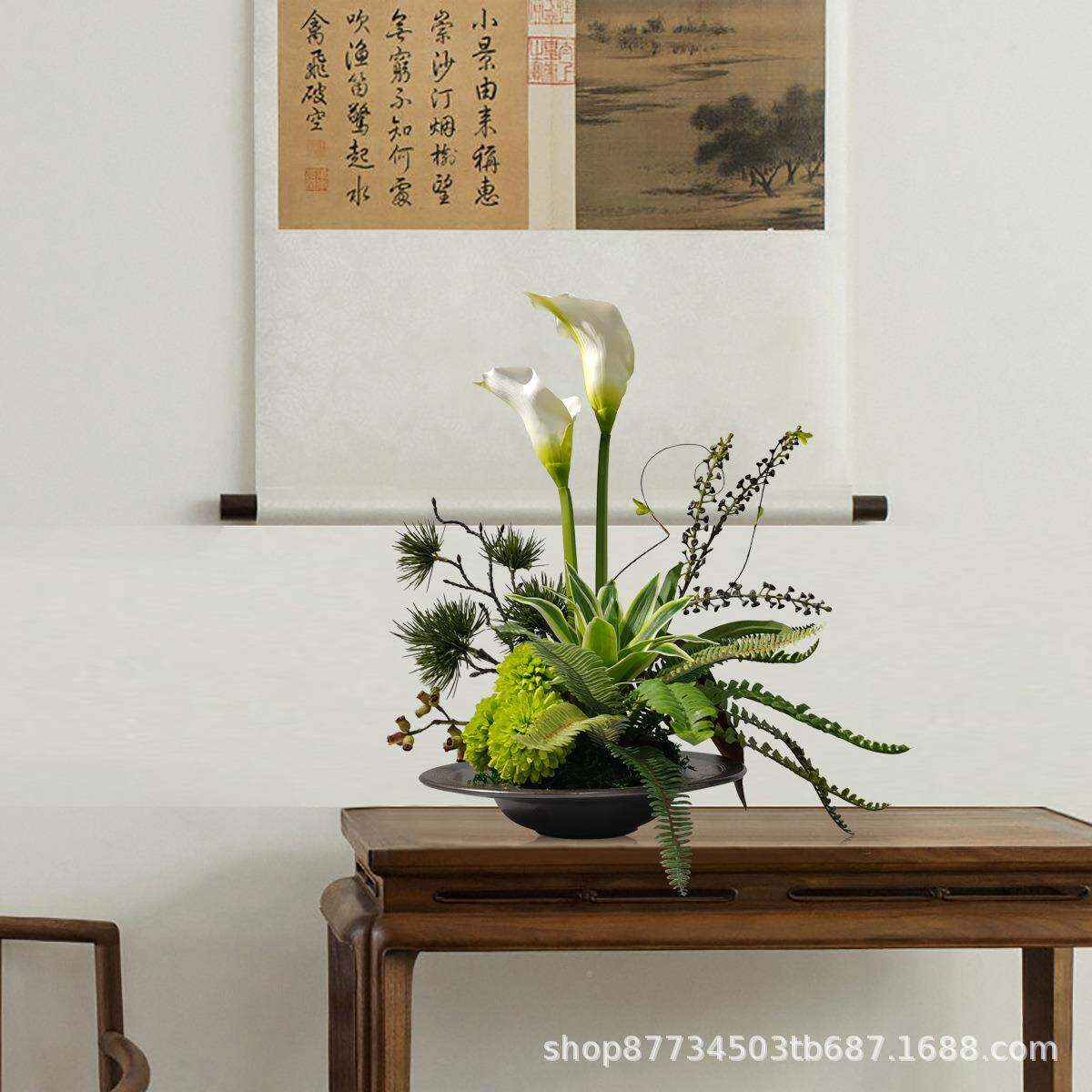 酒品店仿真花假花艺摆餐桌茶几盆件1449栽造前景样板房玄关台装饰