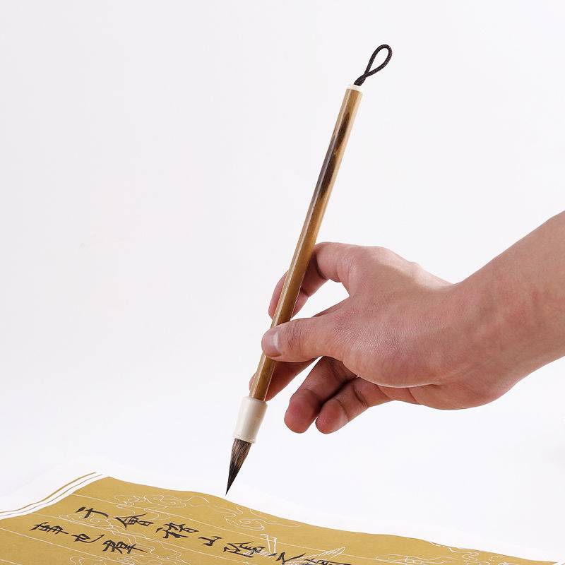 古法制作善琏湖笔纯兔毛纯紫毫毛笔写魏晋小行书千字文和小楷抄经