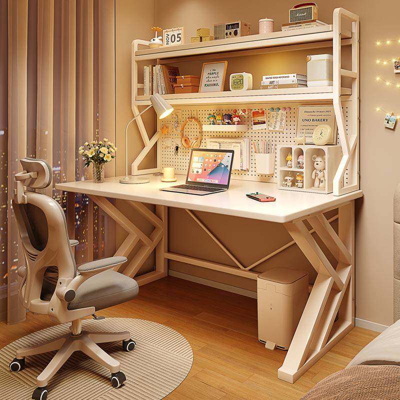 书桌电宿舍学习带一体学生写字洞洞电脑竞书架桌家用板卧室桌子电