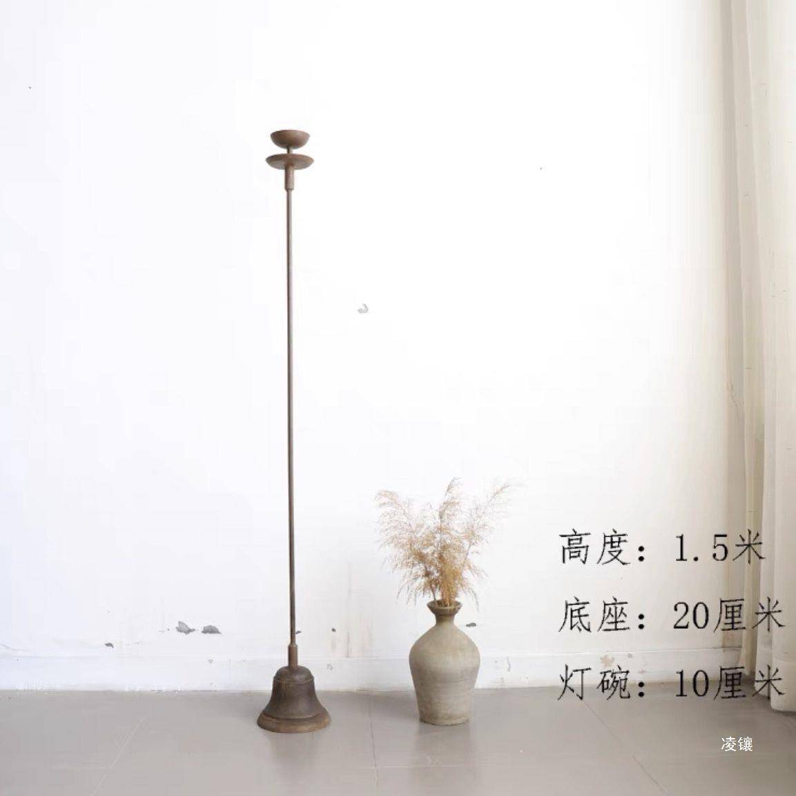 复古铸铁烛台油灯摆件仿古铁艺中式民俗禅意民宿茶室蜡烛落地烛台