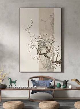 新中式禅意装饰画客厅玄关书房茶室软装样板房松树山水迎挂画A218