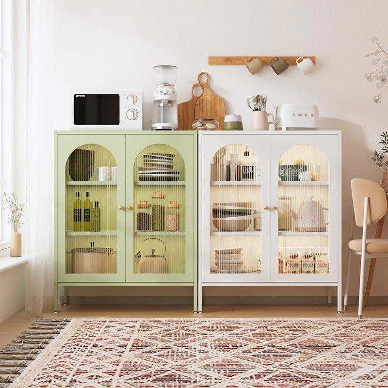 网红餐边柜客厅铁艺茶水柜家用碗柜简约收纳储物柜靠墙多层置物架